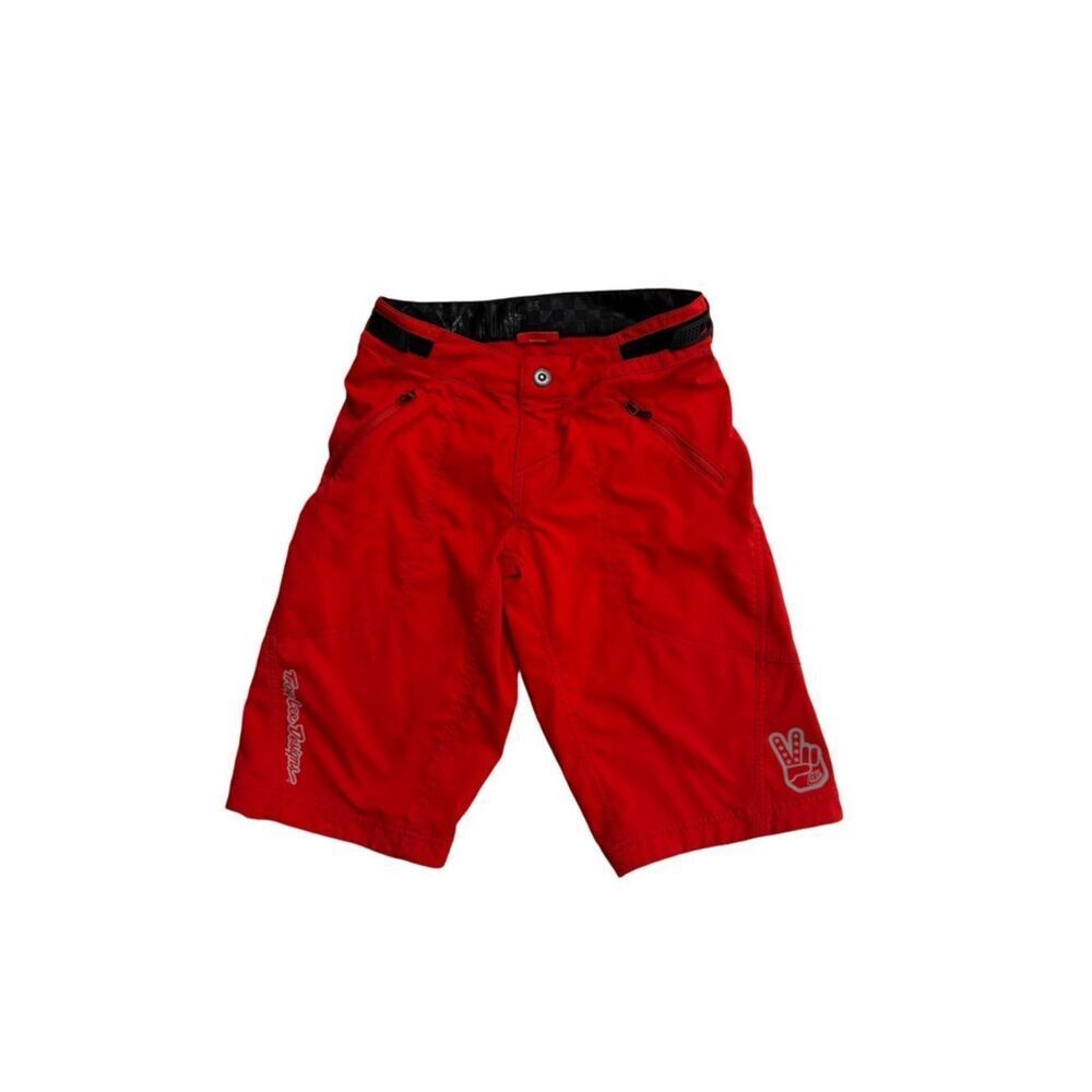 Red Athletic Men's Mountain Bike Shorts with Secure Zip Pockets